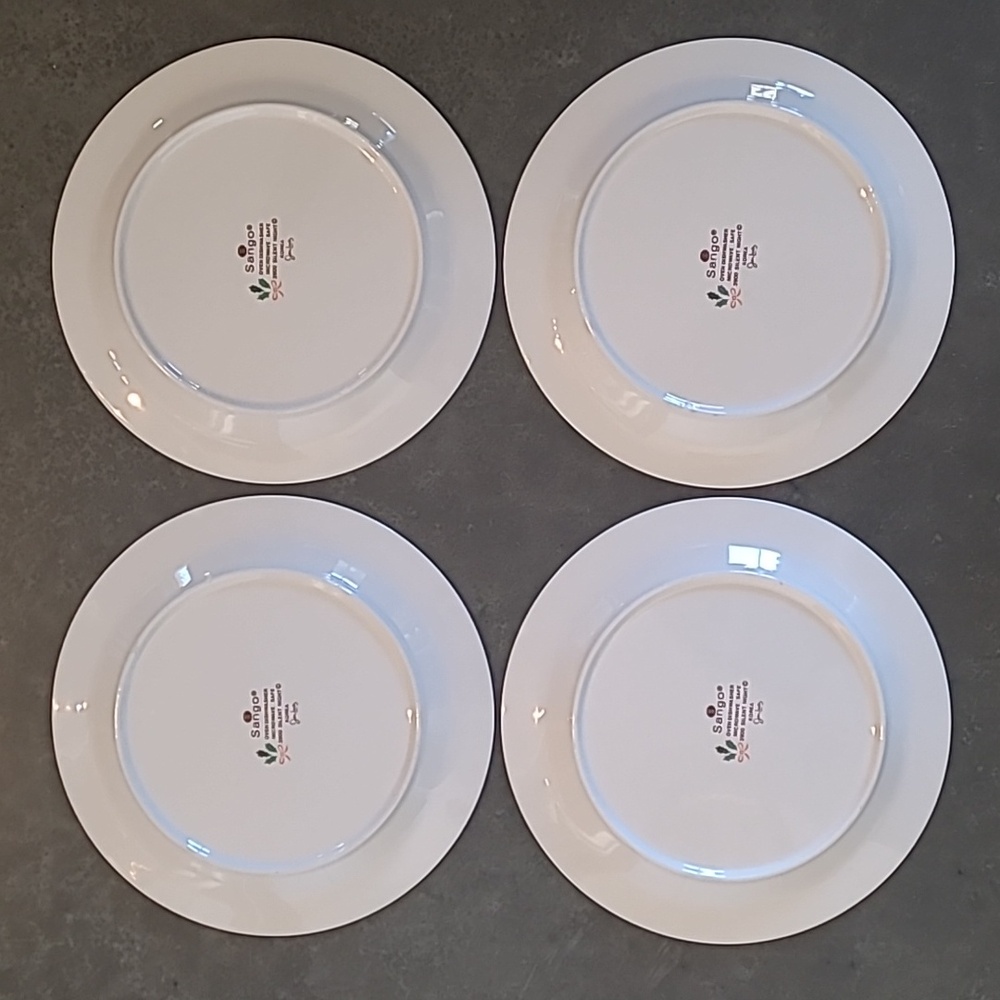 VINTAGE SANGO SILENT NIGHT DINNER PLATES 3900 SET OF 4 - Picture 3 of 11